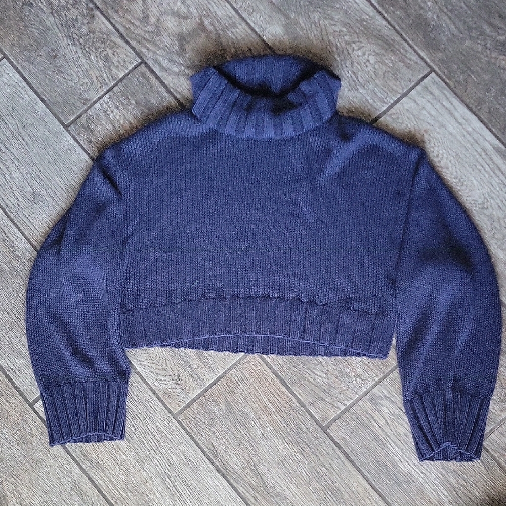 Divided Deep Blue Cowl Neck Sweater